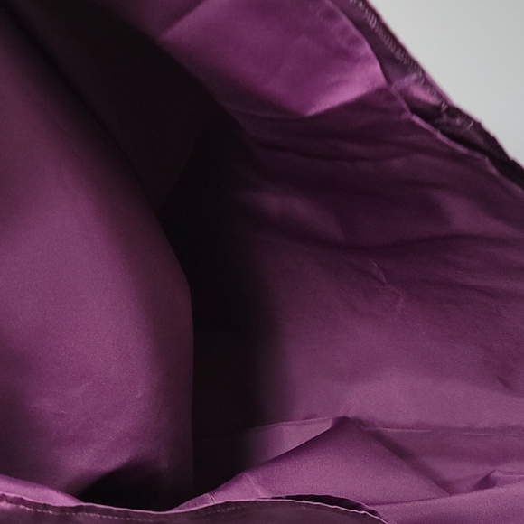 Plum Satin Spaghetti Strap Formal Dress, Size 14 - Picture 10 of 12